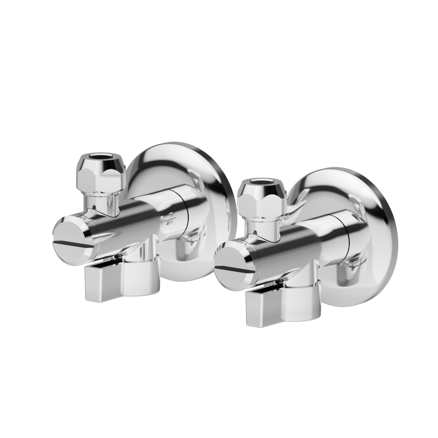 Robinets d’arrêts à bille 1/2’’ avec filtre - finition Chrome