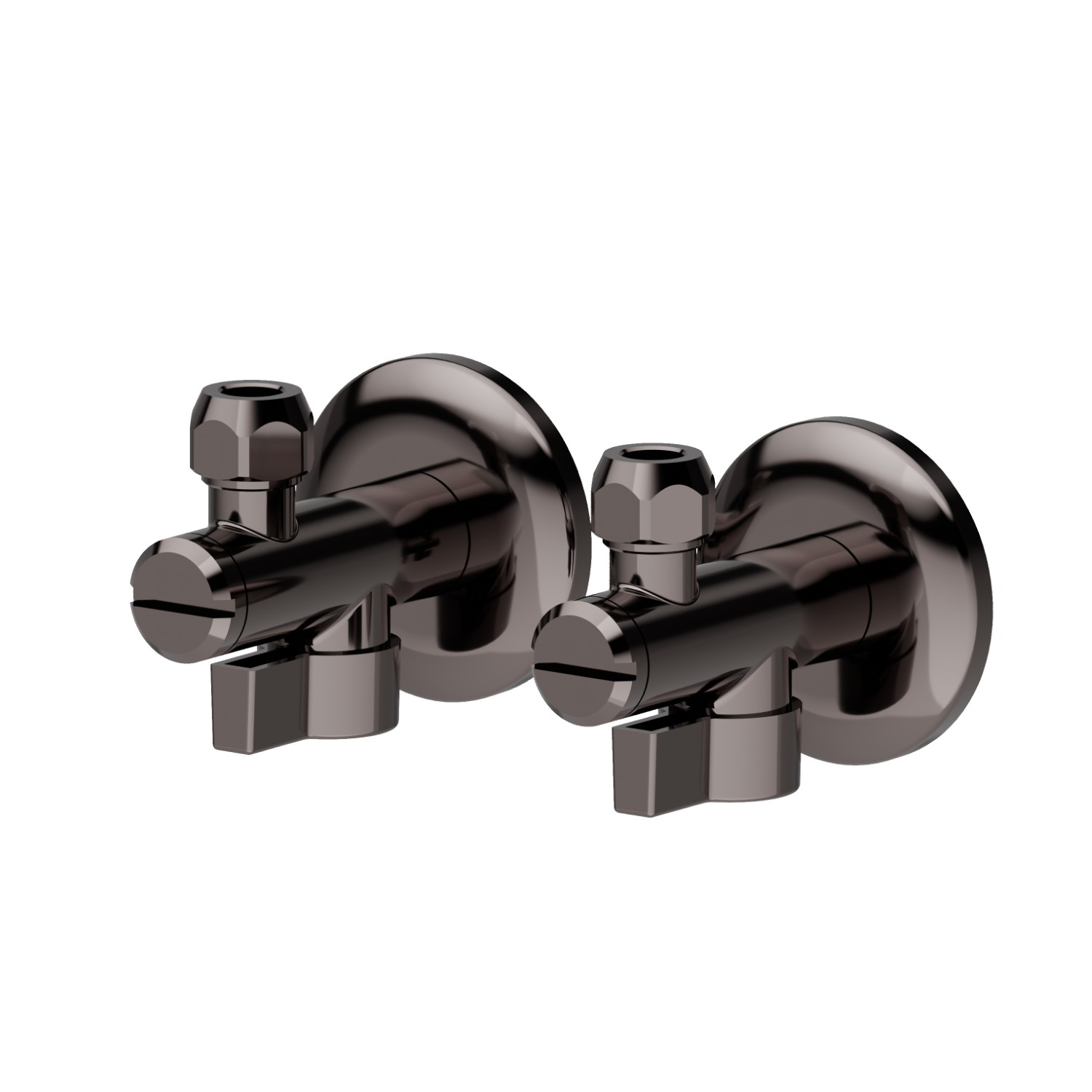 Robinets d’arrêts à bille 1/2’’ avec filtre - finition PVD Gun Metal