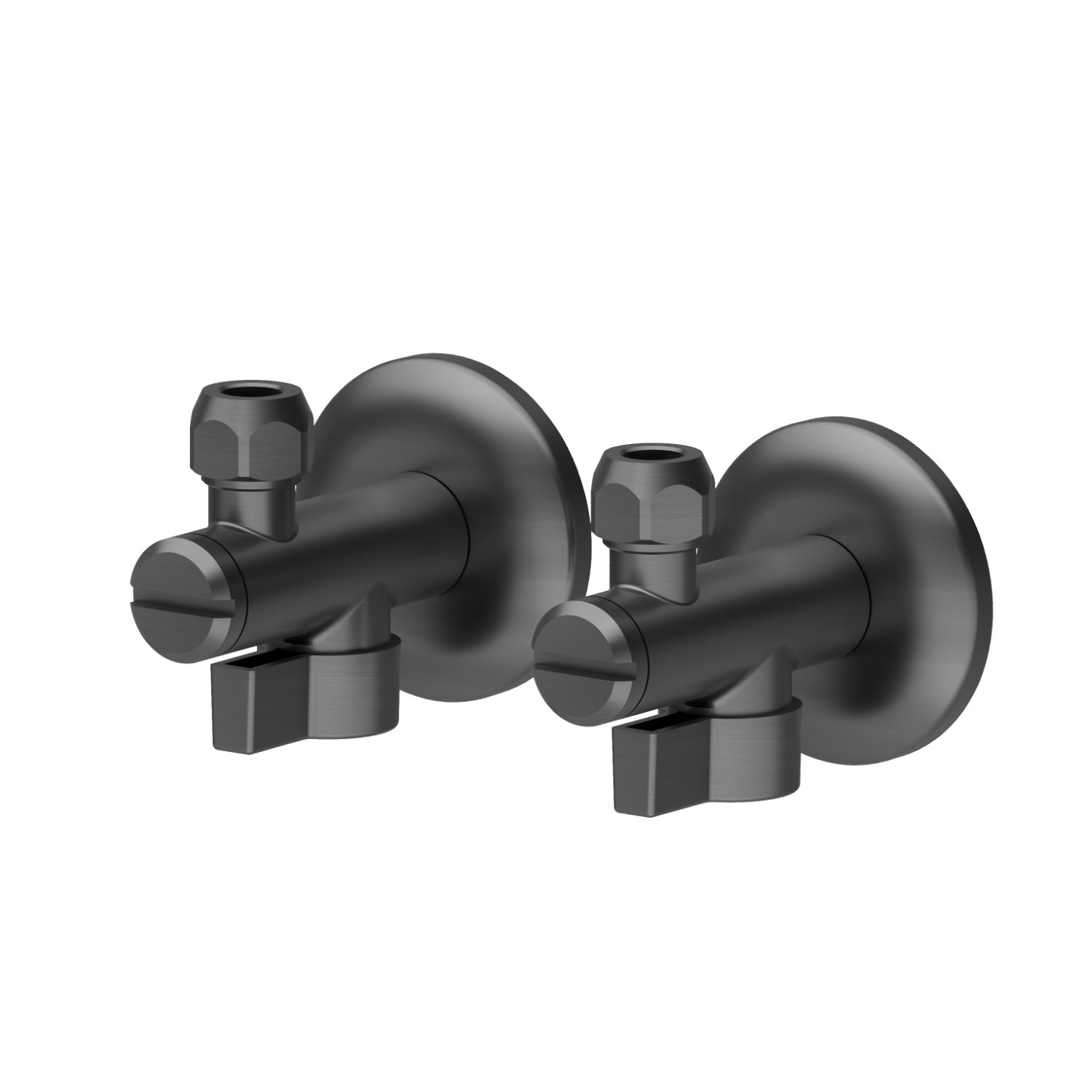 Ball valve with 1/2” filter - finish PVD Brushed Gun Metal