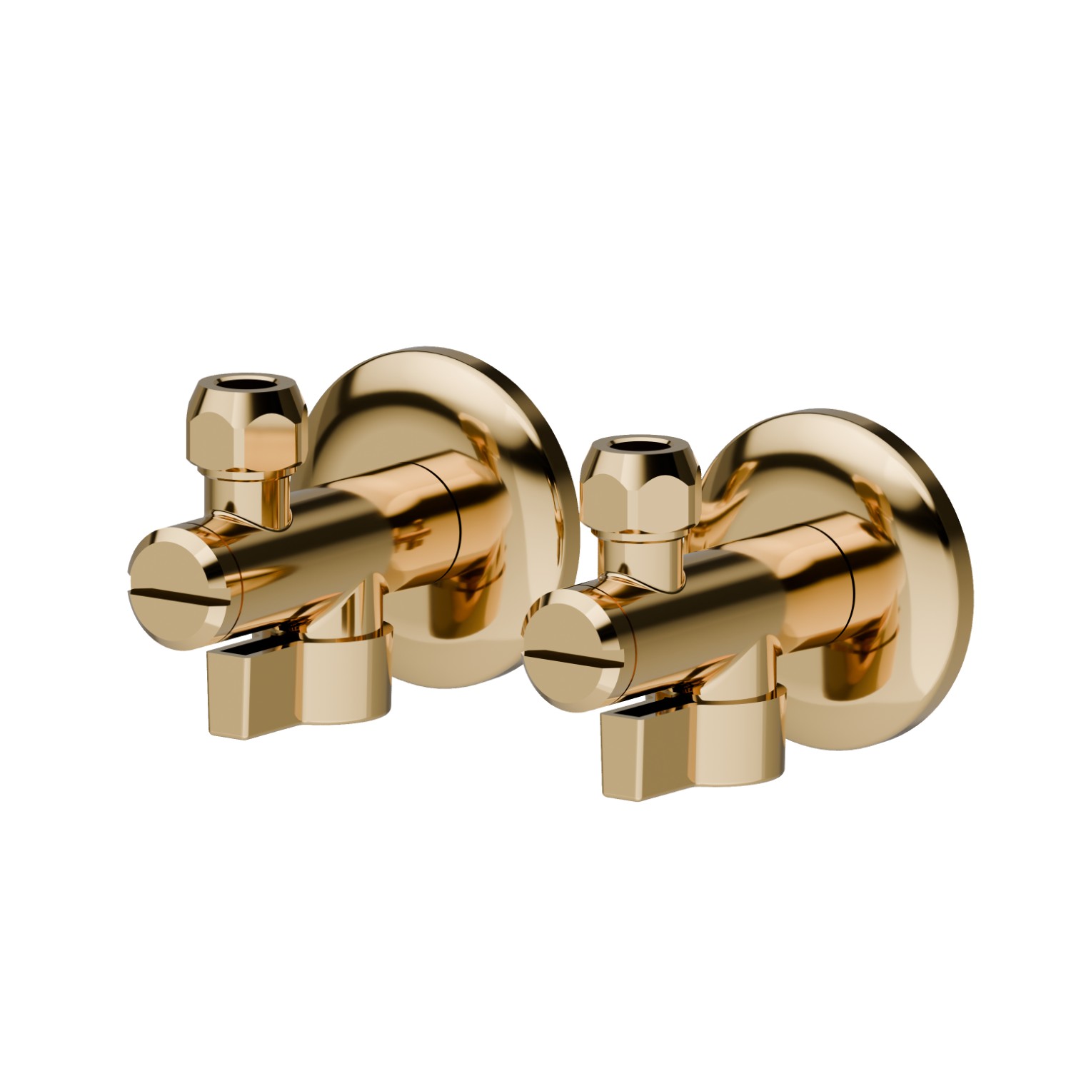Robinets d’arrêts à bille 1/2’’ avec filtre - finition PVD Glossy Gold