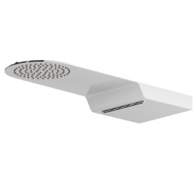 Soffione doccia tondo a parete in acciaio con getto a pioggia e getto a cascata. - finitura Cromo
