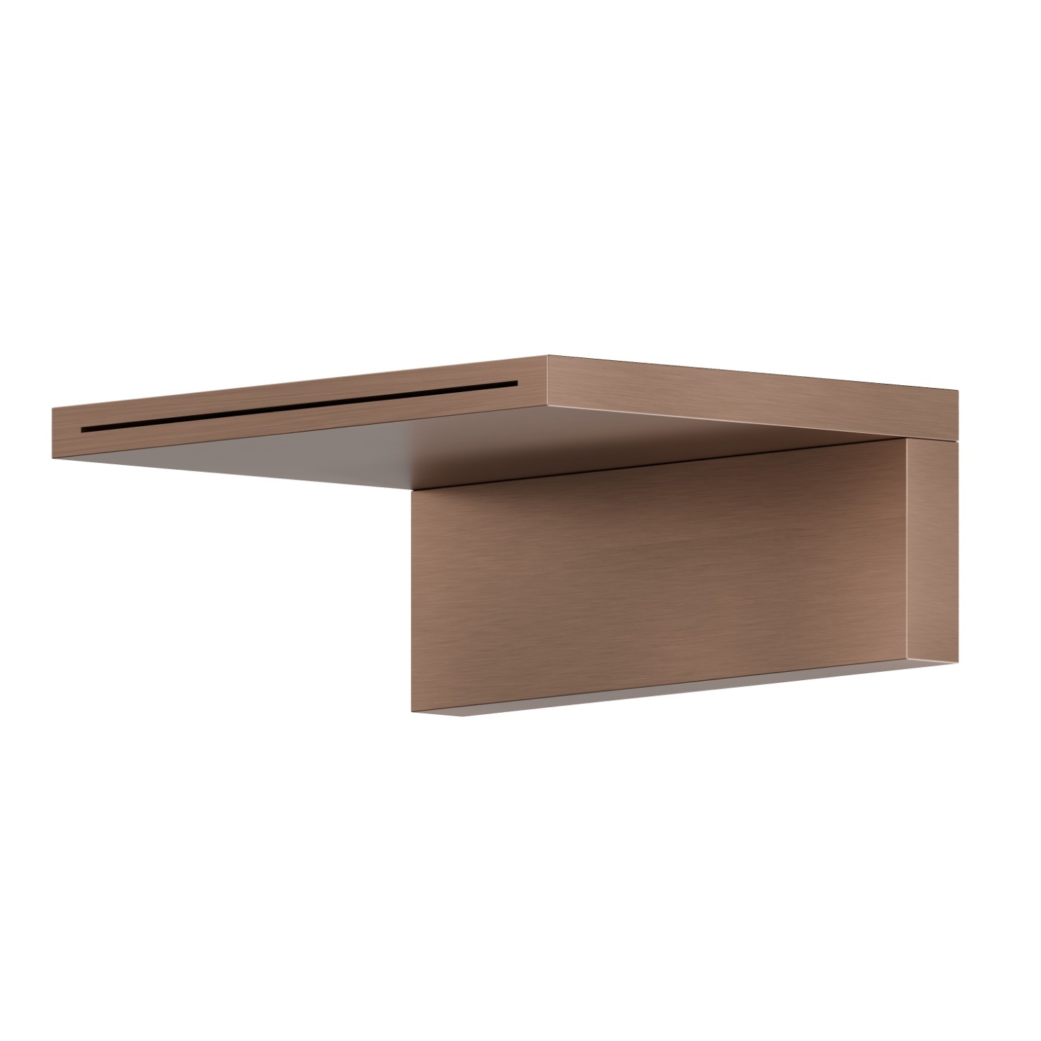 Bocca a parete in ottone con getto a cascata. - finitura PVD Brushed Copper Bronze