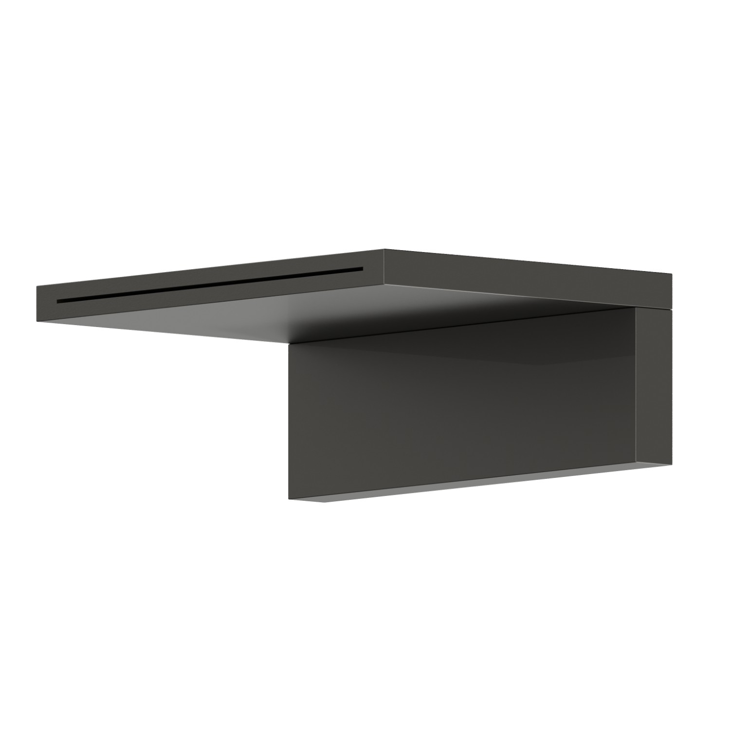 Bocca a parete in ottone con getto a cascata. - finitura Carbon Satin