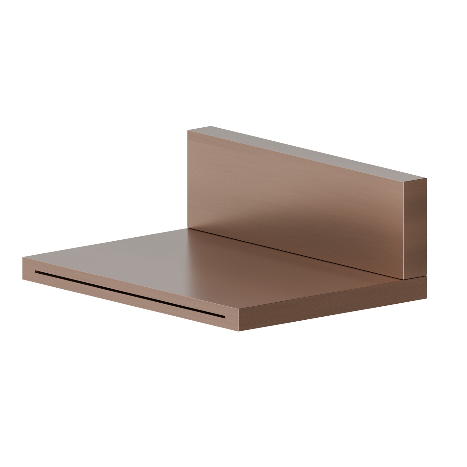 Bocca a parete in ottone con getto a cascata. - finitura PVD Brushed Copper Bronze