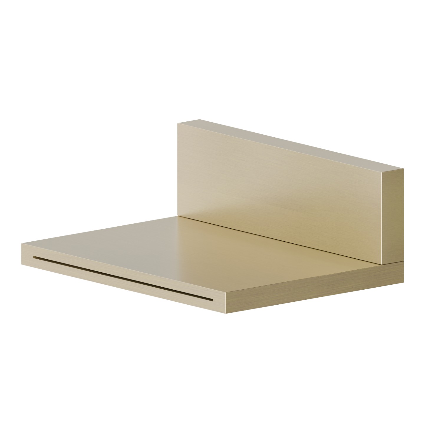 Bec mural en laiton avec jet à cascade - finition PVD Brushed Pale Gold