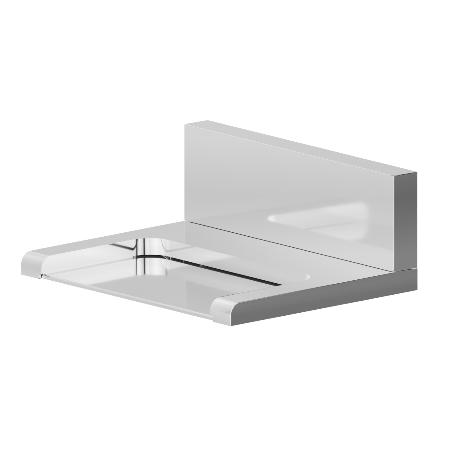 Bocca a parete in ottone con getto a cascata, versione aperta. - finitura Cromo
