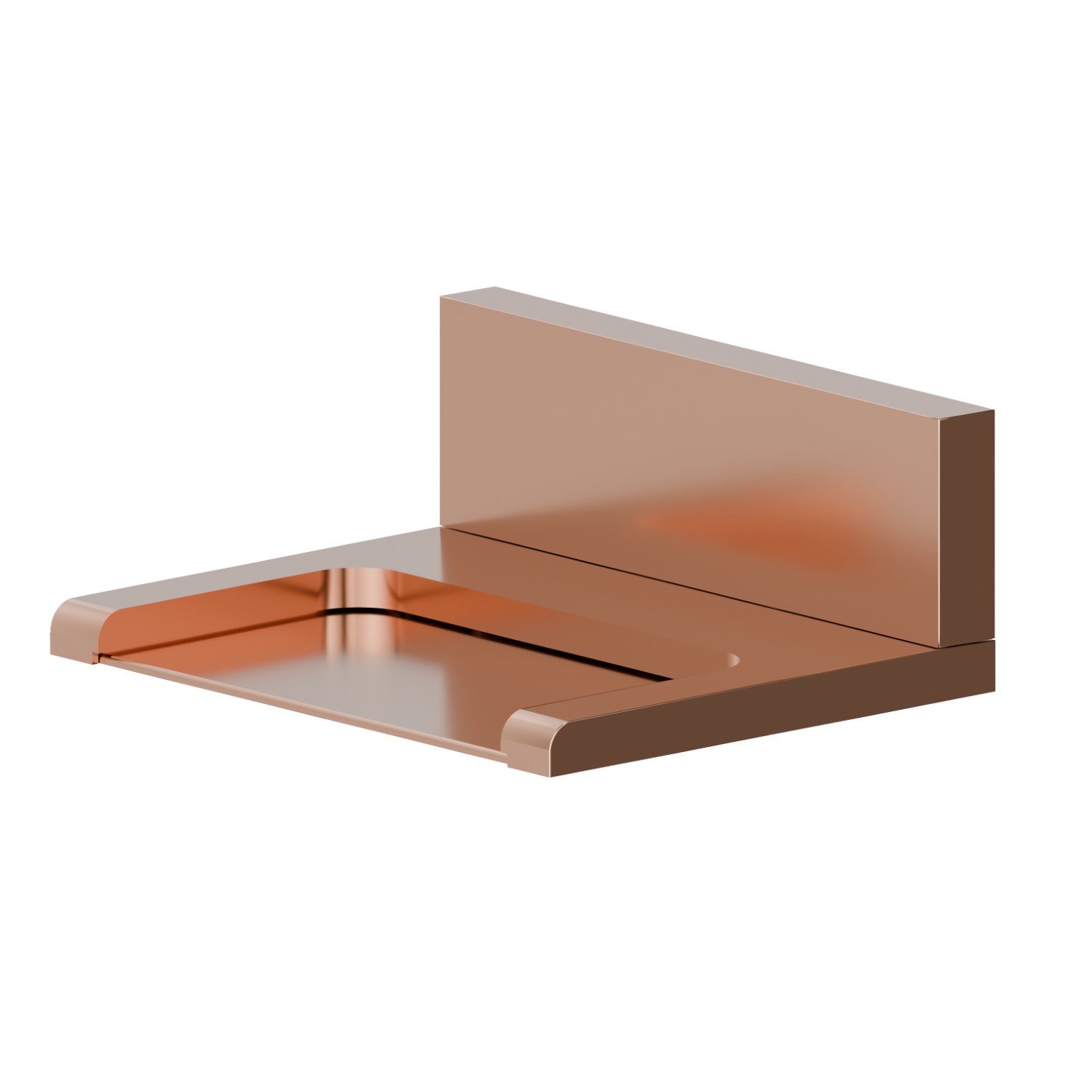 Wandmontierter Wasserauslauf aus Messing mit Wasserfallstrahl, offene Ausführung - oberfläche PVD Copper Bronze