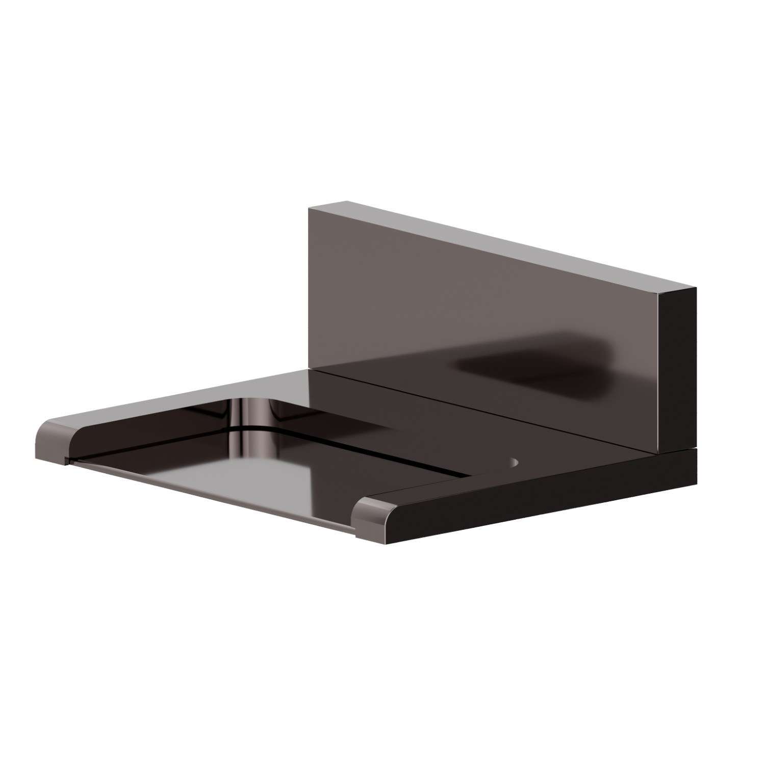 Bocca a parete in ottone con getto a cascata, versione aperta. - finitura PVD Gun Metal