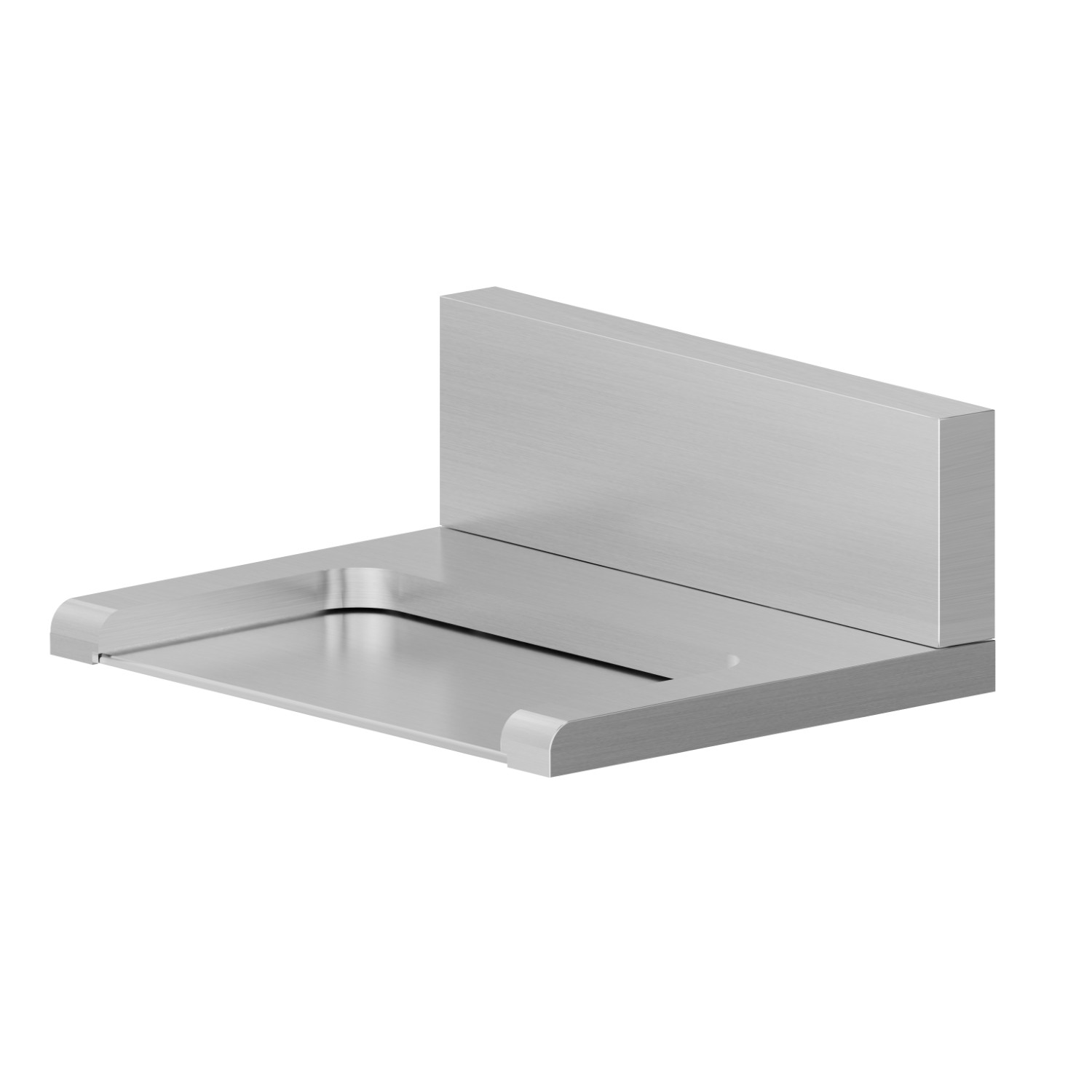 Brass waterfall spout, open version - finish PVD Brushed steel