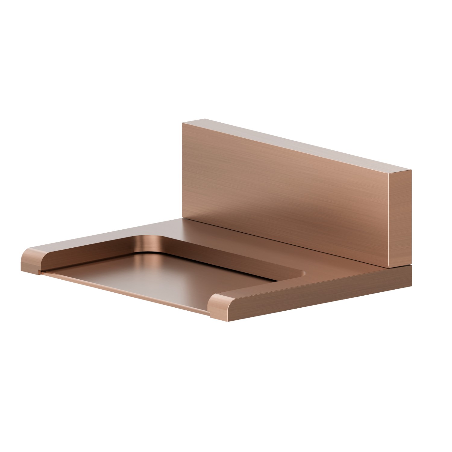 Bocca a parete in ottone con getto a cascata, versione aperta. - finitura PVD Brushed Copper Bronze
