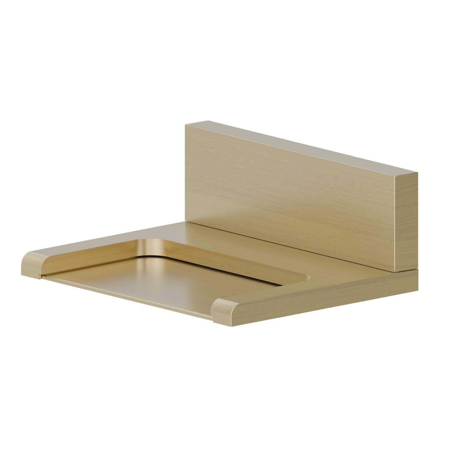 Bocca a parete in ottone con getto a cascata, versione aperta. - finitura PVD Brushed Pale Gold