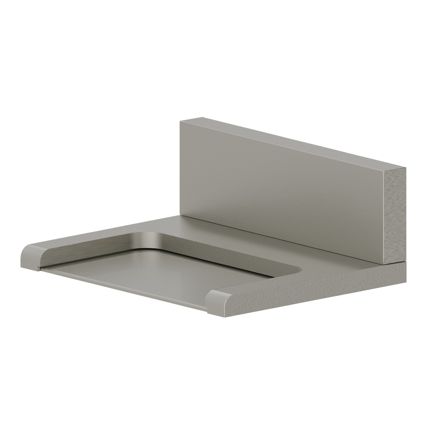 Bocca a parete in ottone con getto a cascata, versione aperta. - finitura Titanium Satin