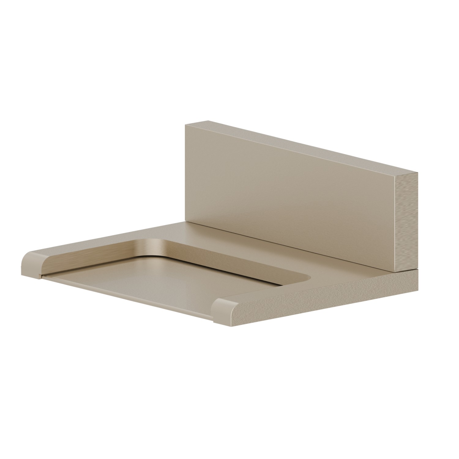 Bocca a parete in ottone con getto a cascata, versione aperta. - finitura Gold Satin