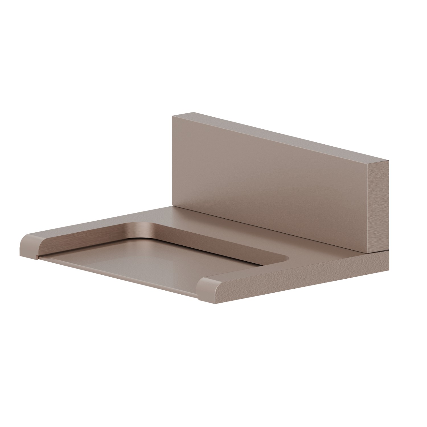 Bocca a parete in ottone con getto a cascata, versione aperta. - finitura Copper Glossy