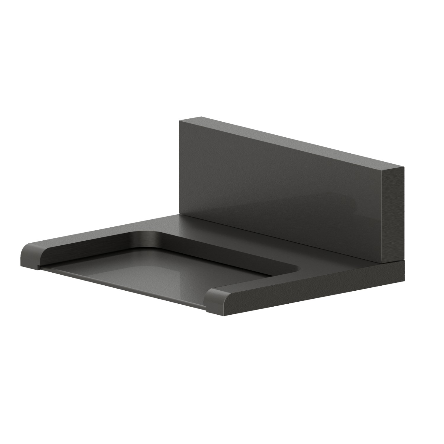 Bocca a parete in ottone con getto a cascata, versione aperta. - finitura Carbon Satin