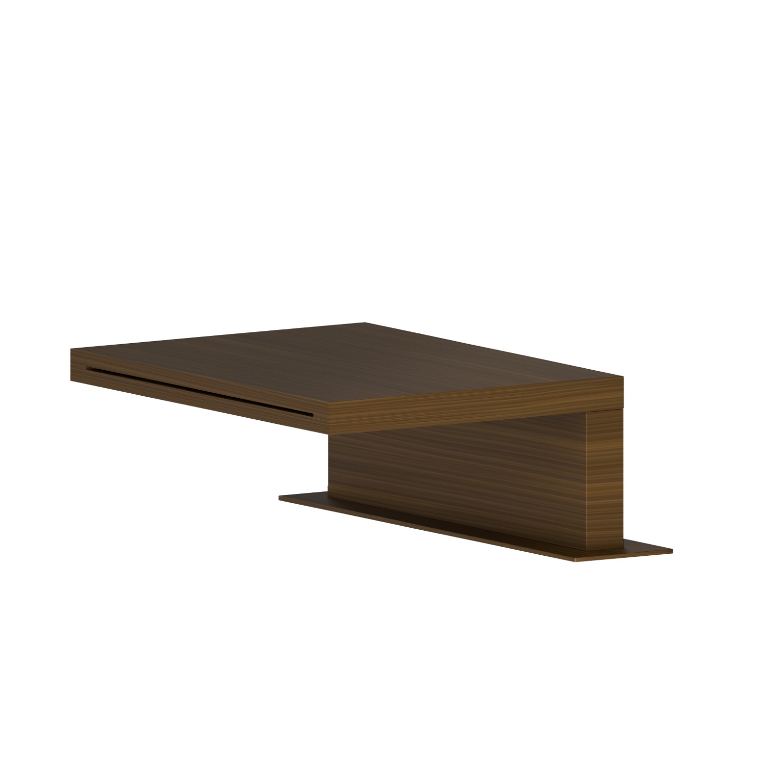 Brass deck-mounted waterfall spout - finish Groove Bronze