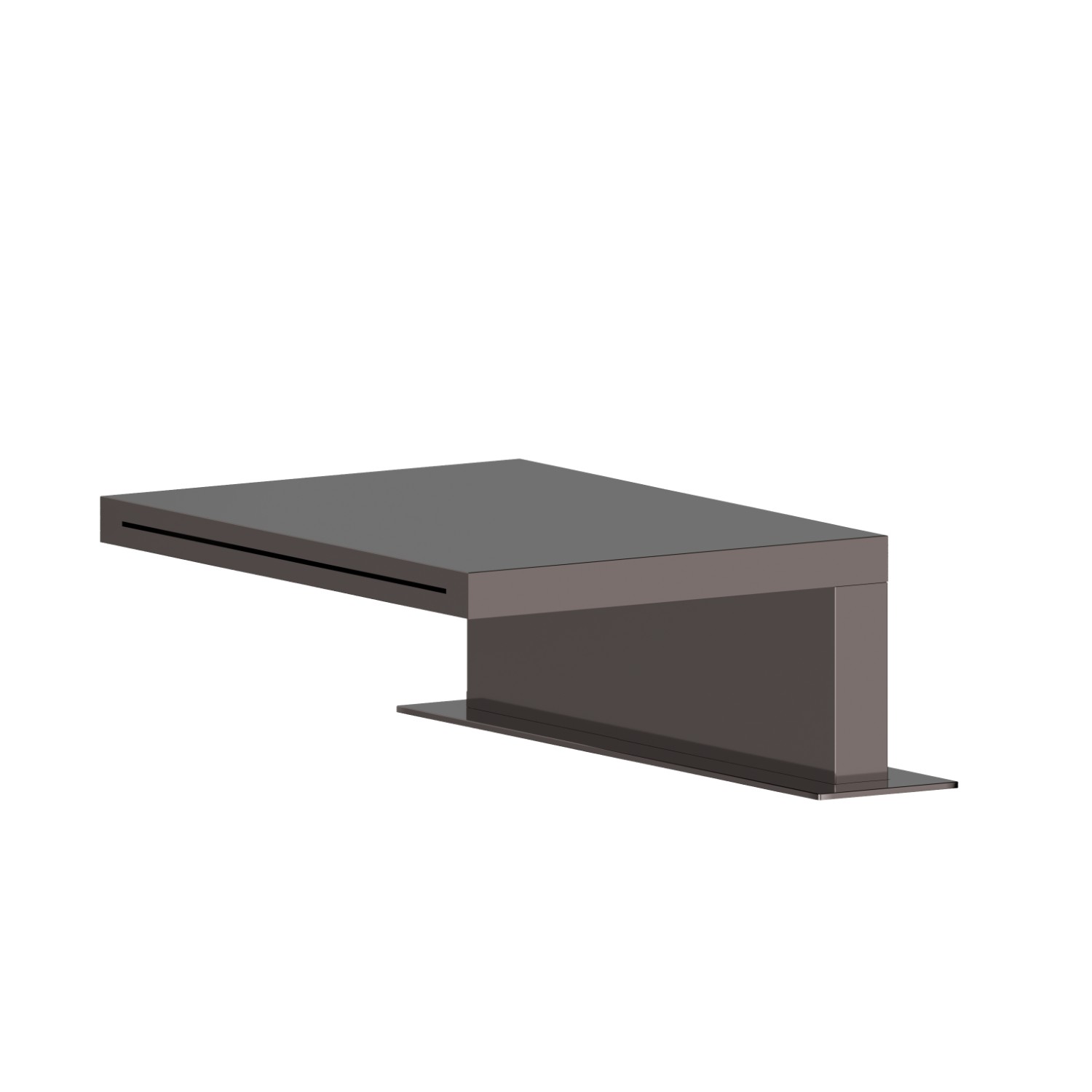 Bocca da appoggio in ottone con getto a cascata. - finitura PVD Gun Metal
