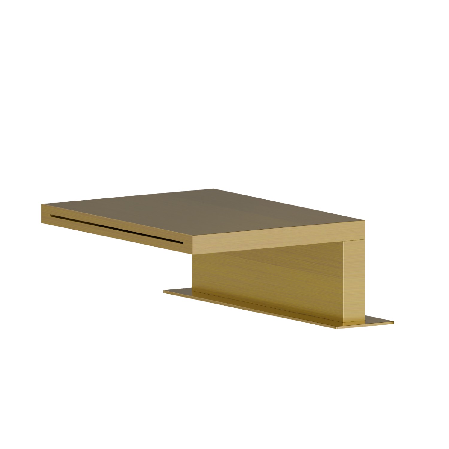 Bocca da appoggio in ottone con getto a cascata. - finitura PVD Brushed Gold