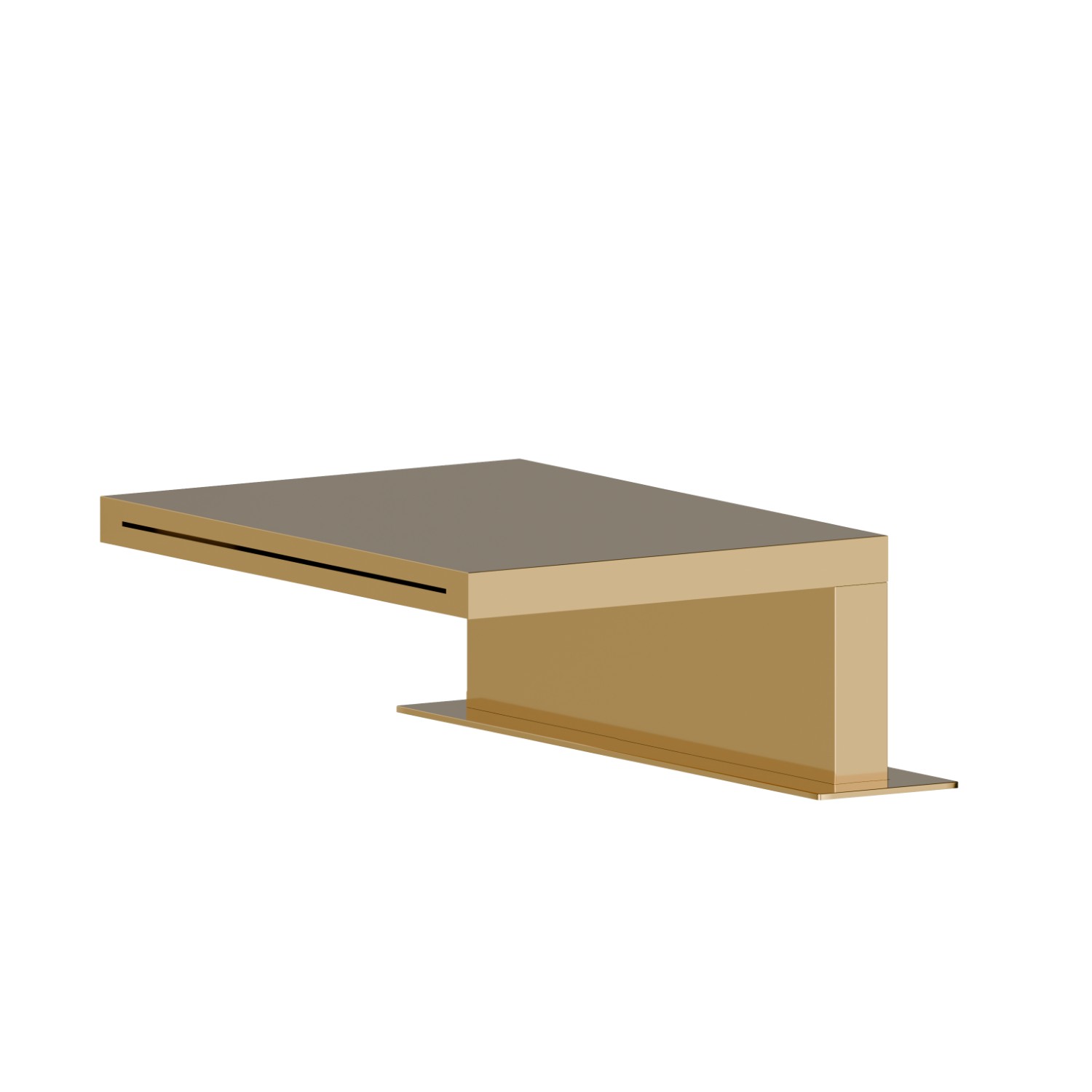 Aufsatz-Wasserauslauf aus Messing mit Kaskadenstrahl - oberfläche PVD Glossy Gold