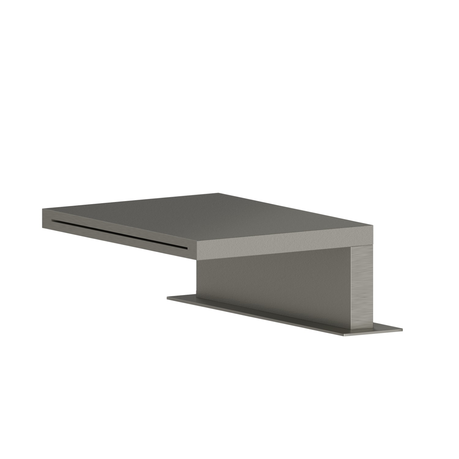 Bocca da appoggio in ottone con getto a cascata. - finitura Titanium Satin
