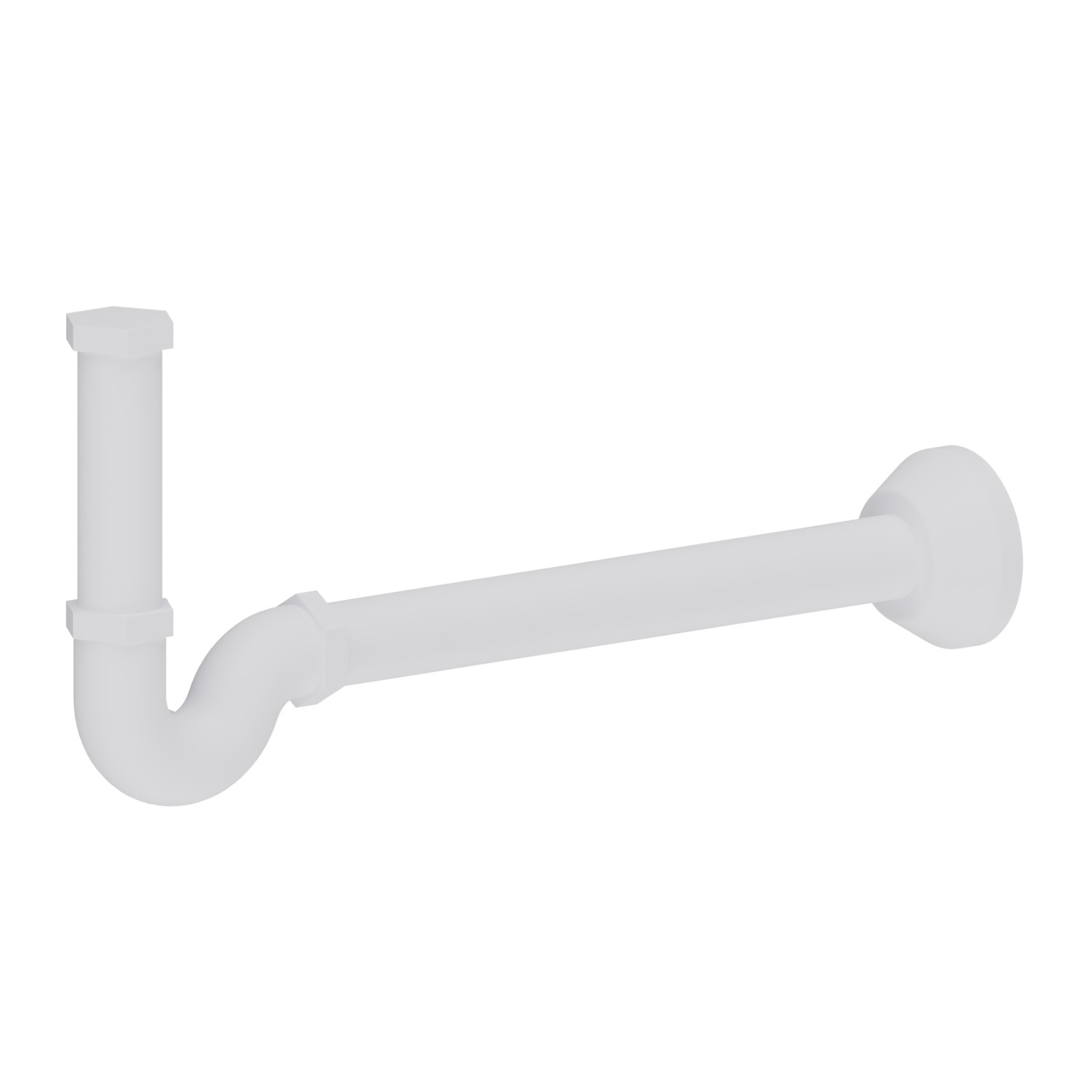 Sifone per lavabo, ispezione posteriore, senza piletta - finitura Bianco opaco