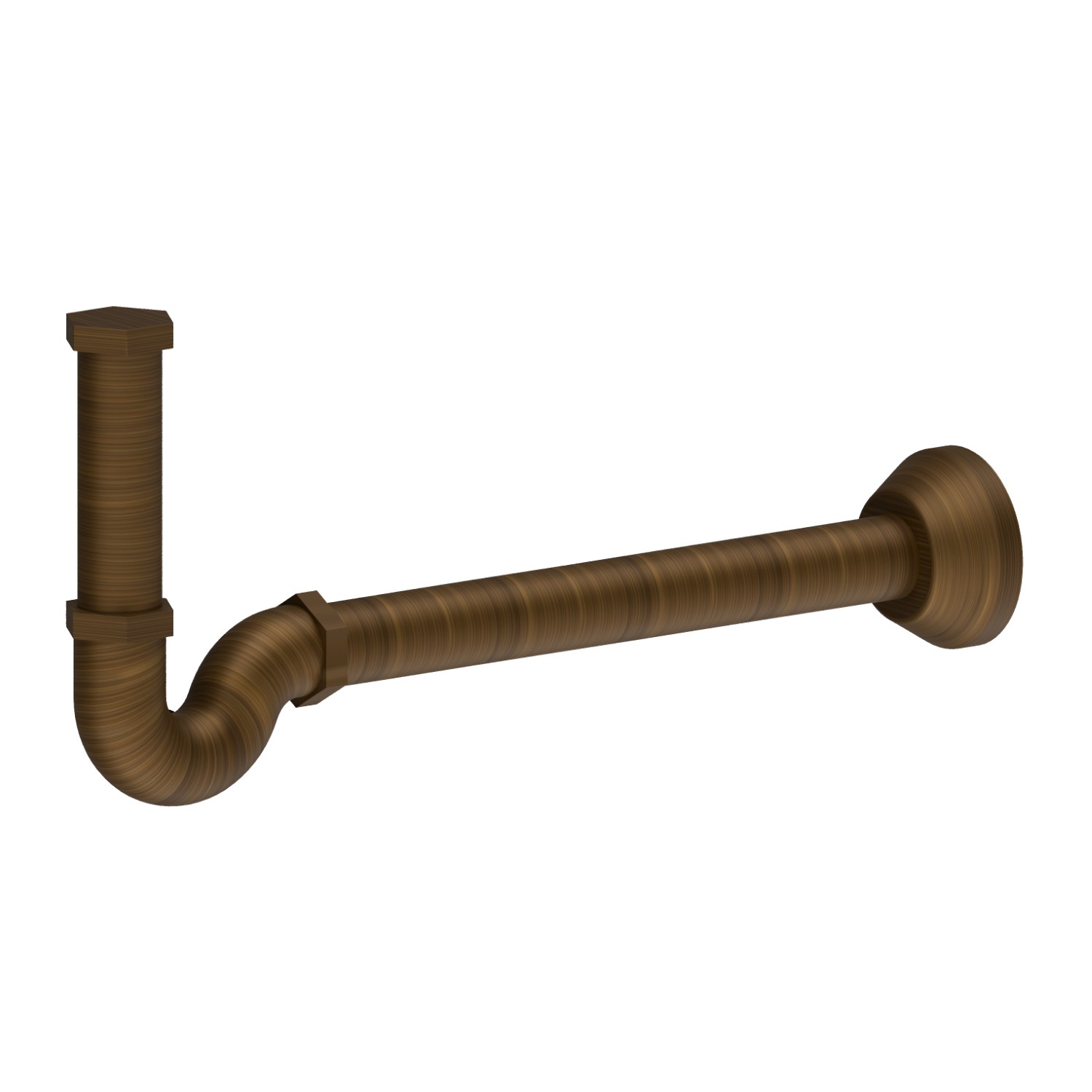 Siphon für Waschbecken, hintere Inspektion, ohne Ablauf - oberfläche Groove Bronze