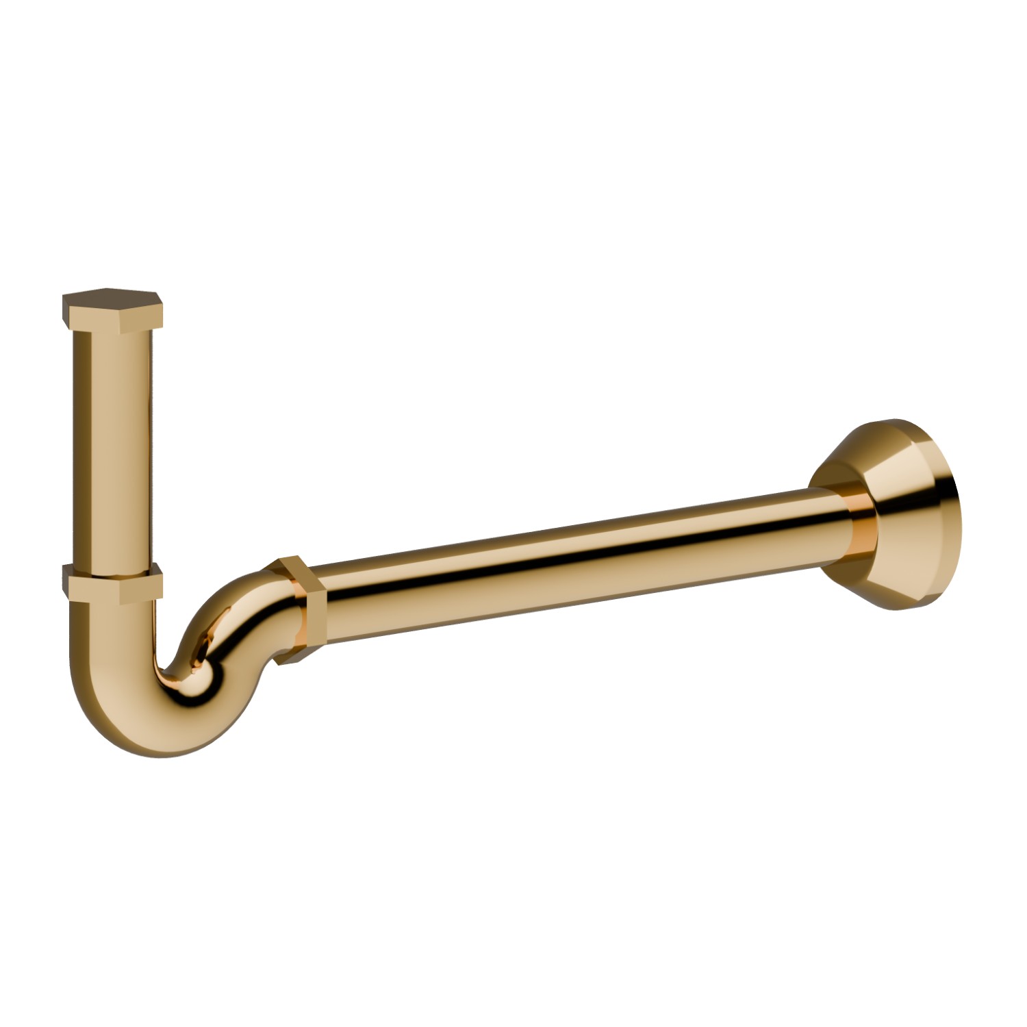 Sifone per lavabo, ispezione posteriore, senza piletta - finitura PVD Glossy Gold