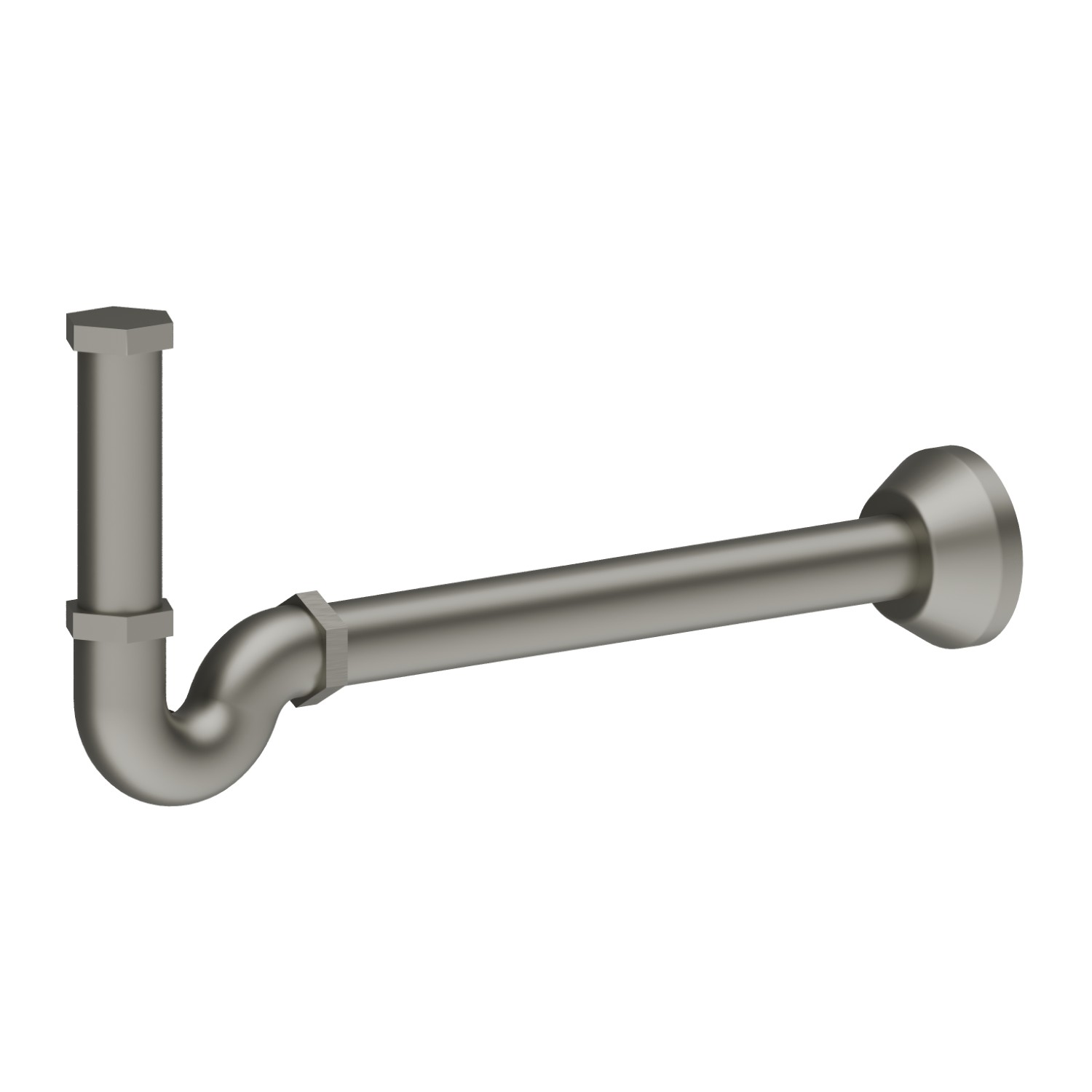 Siphon für Waschbecken, hintere Inspektion, ohne Ablauf - oberfläche Titanium Satin