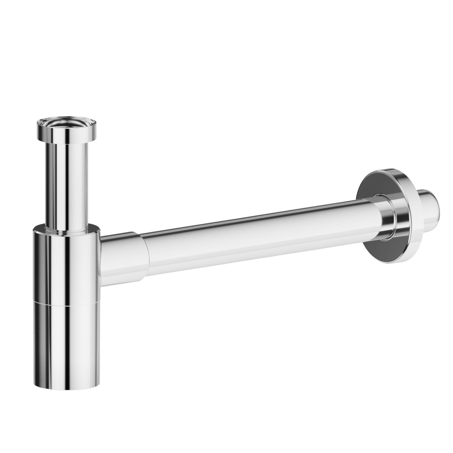 Checking trap for basin. Adjustable height and fast connection - finish Chrome