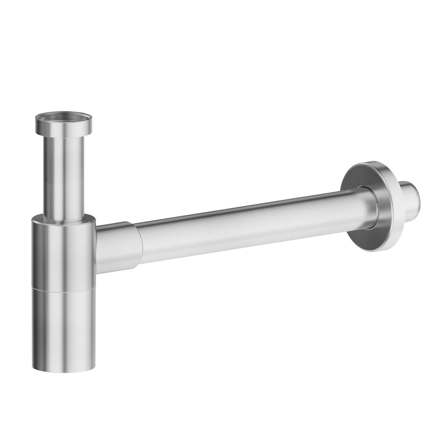 Checking trap for basin. Adjustable height and fast connection - finish PVD Brushed steel