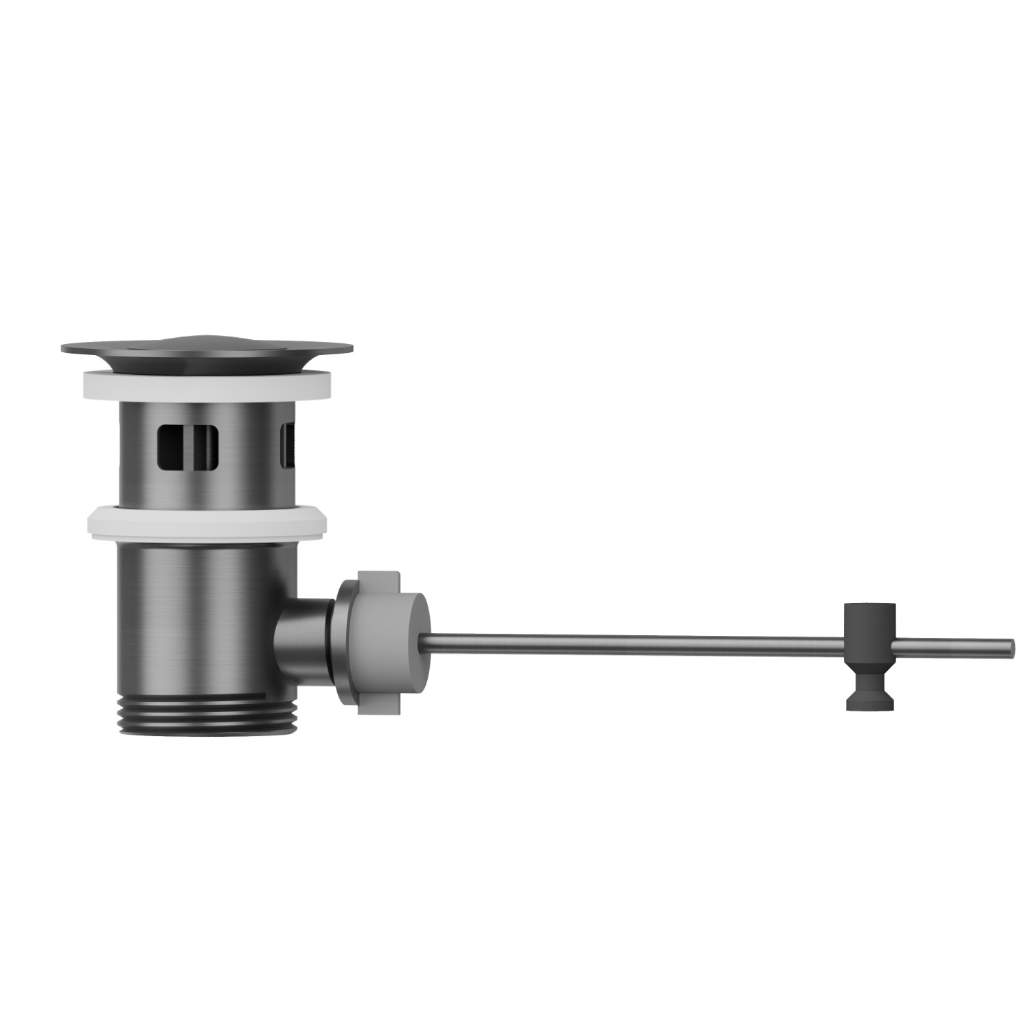 Scarico con troppopieno, a salterello, in ottone da 1”1/4 - finitura PVD Brushed Gun Metal