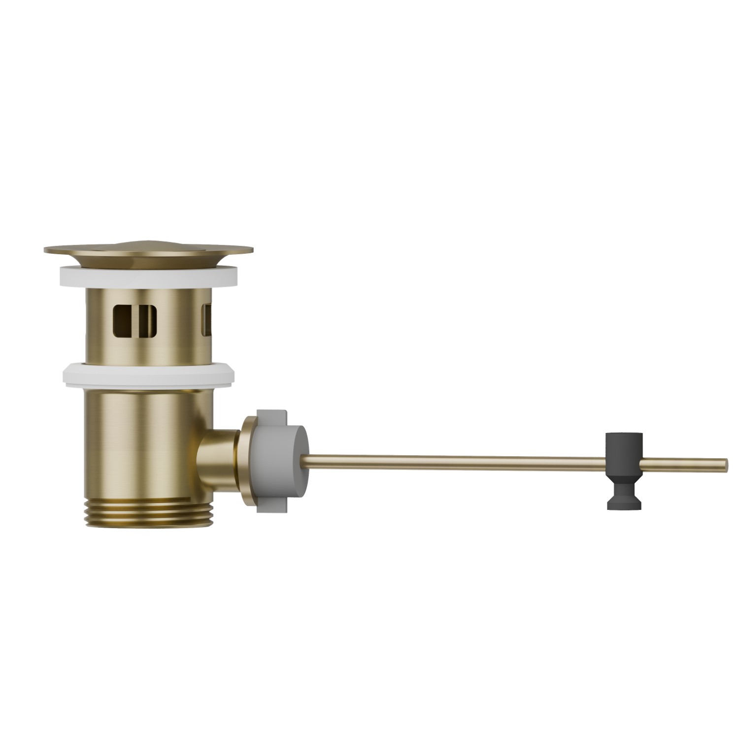 Scarico con troppopieno, a salterello, in ottone da 1”1/4 - finitura PVD Brushed Pale Gold