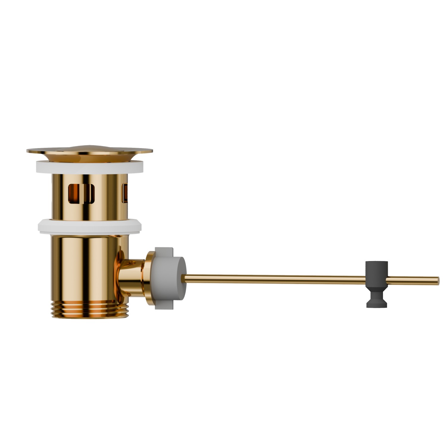 Scarico con troppopieno, a salterello, in ottone da 1”1/4 - finitura PVD Glossy Gold