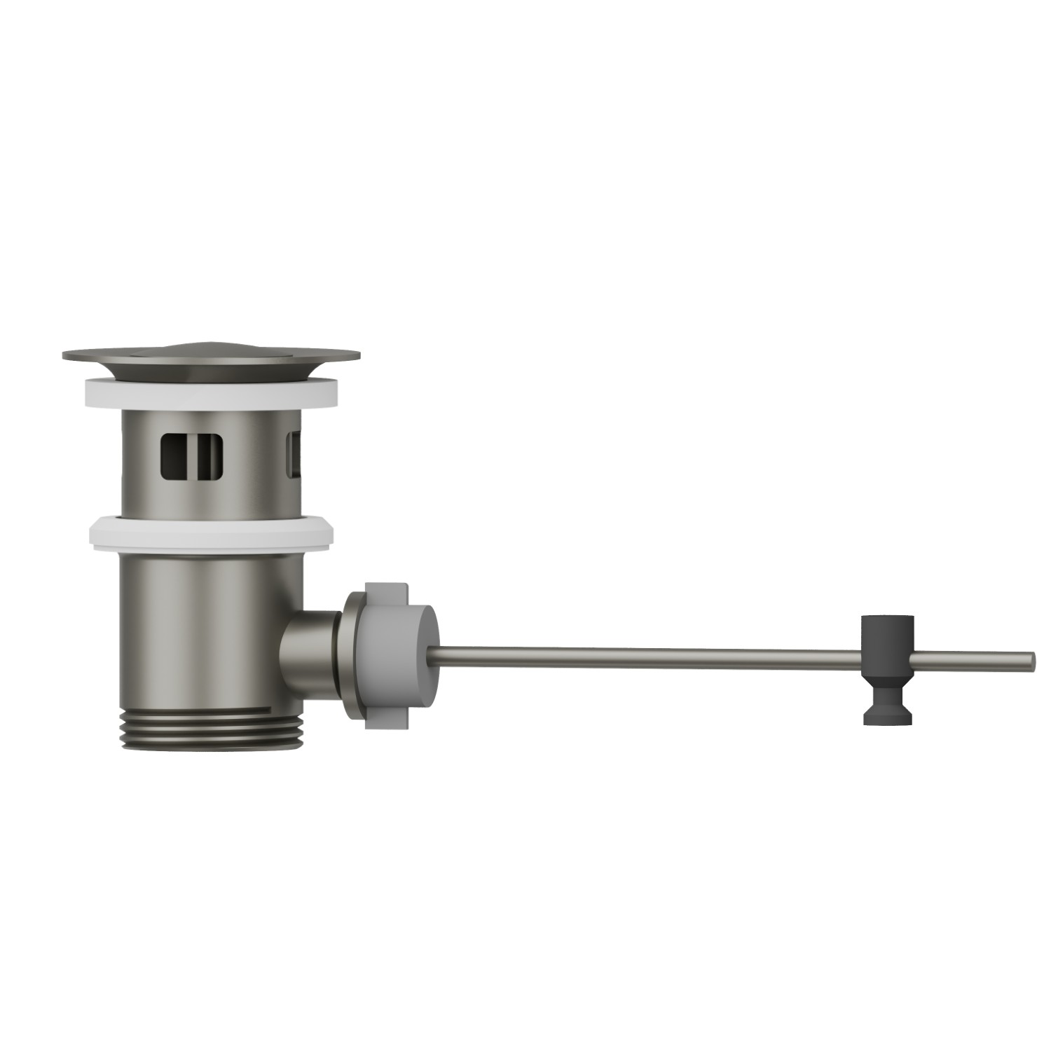 Brass pop-up waste and overflow drain 1”1/4 - finish Titanium Satin + Chrome