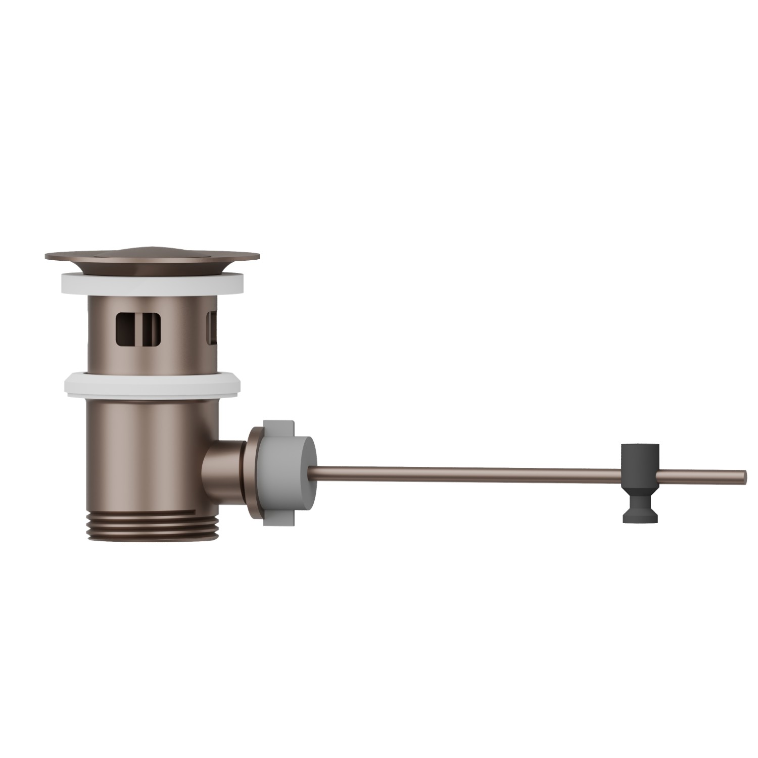 Scarico con troppopieno, a salterello, in ottone da 1”1/4 - finitura Copper Glossy + Chrome