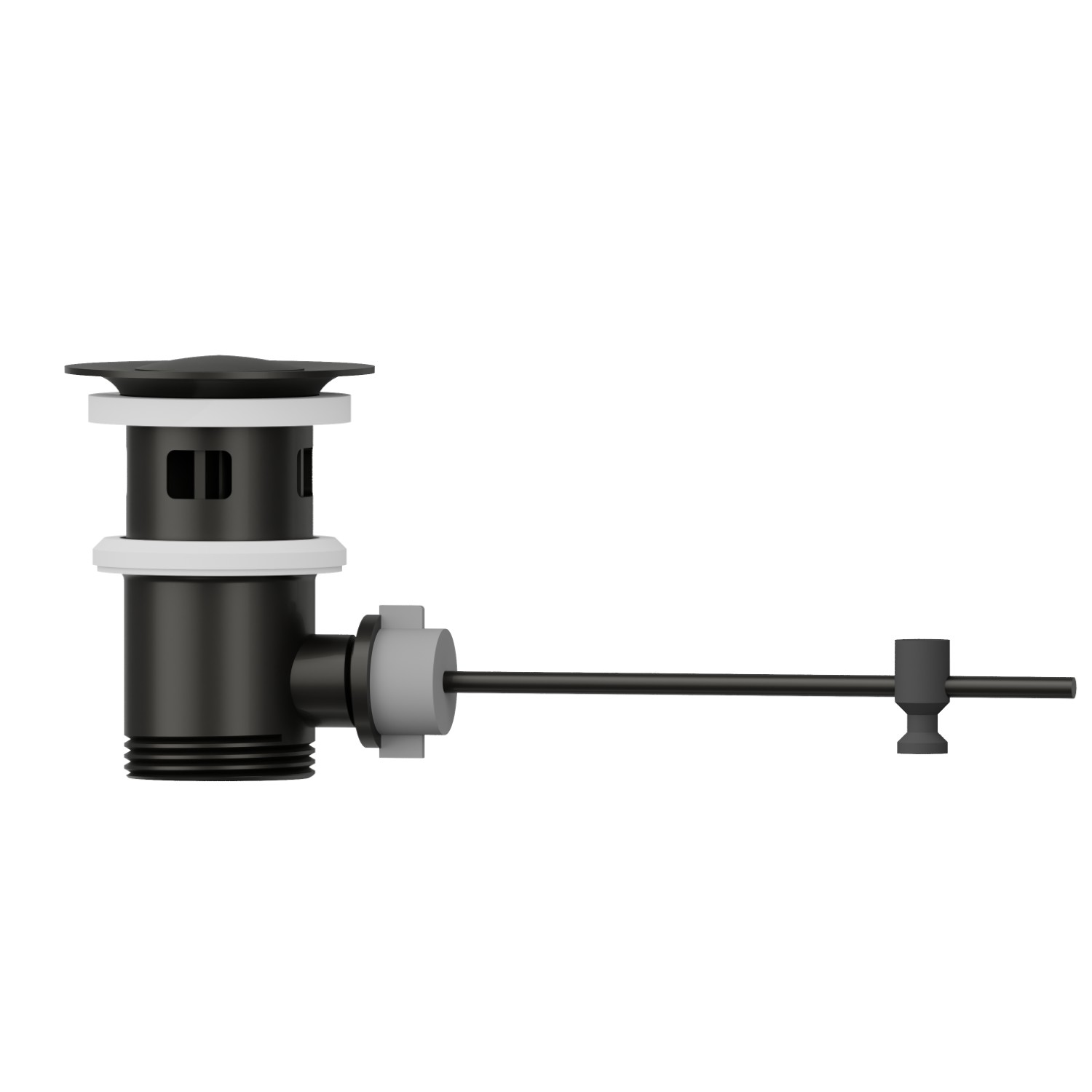 Scarico con troppopieno, a salterello, in ottone da 1”1/4 - finitura Carbnon Satin+ Chrome