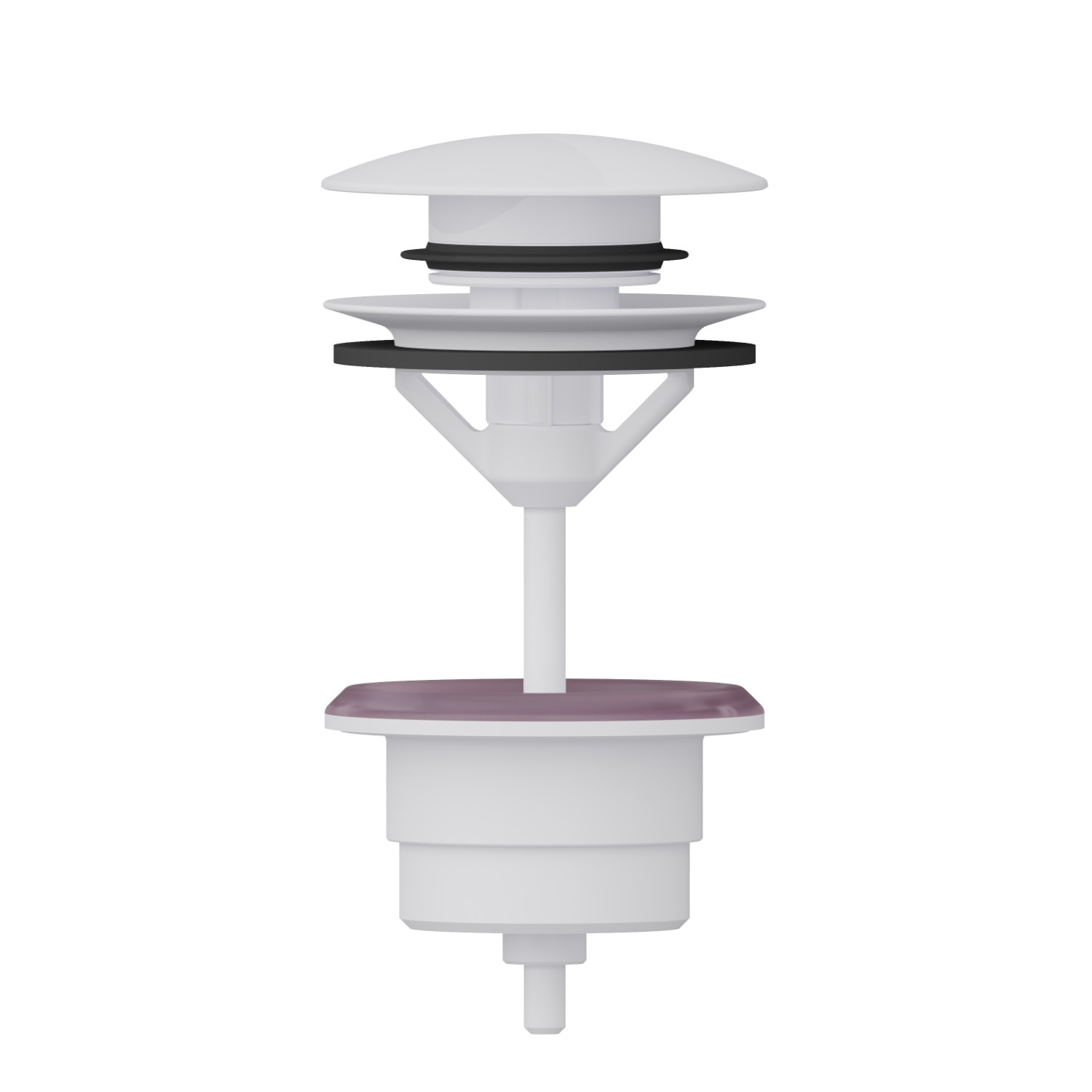 1”1/4 press-button and overflow drain - finish Matt White