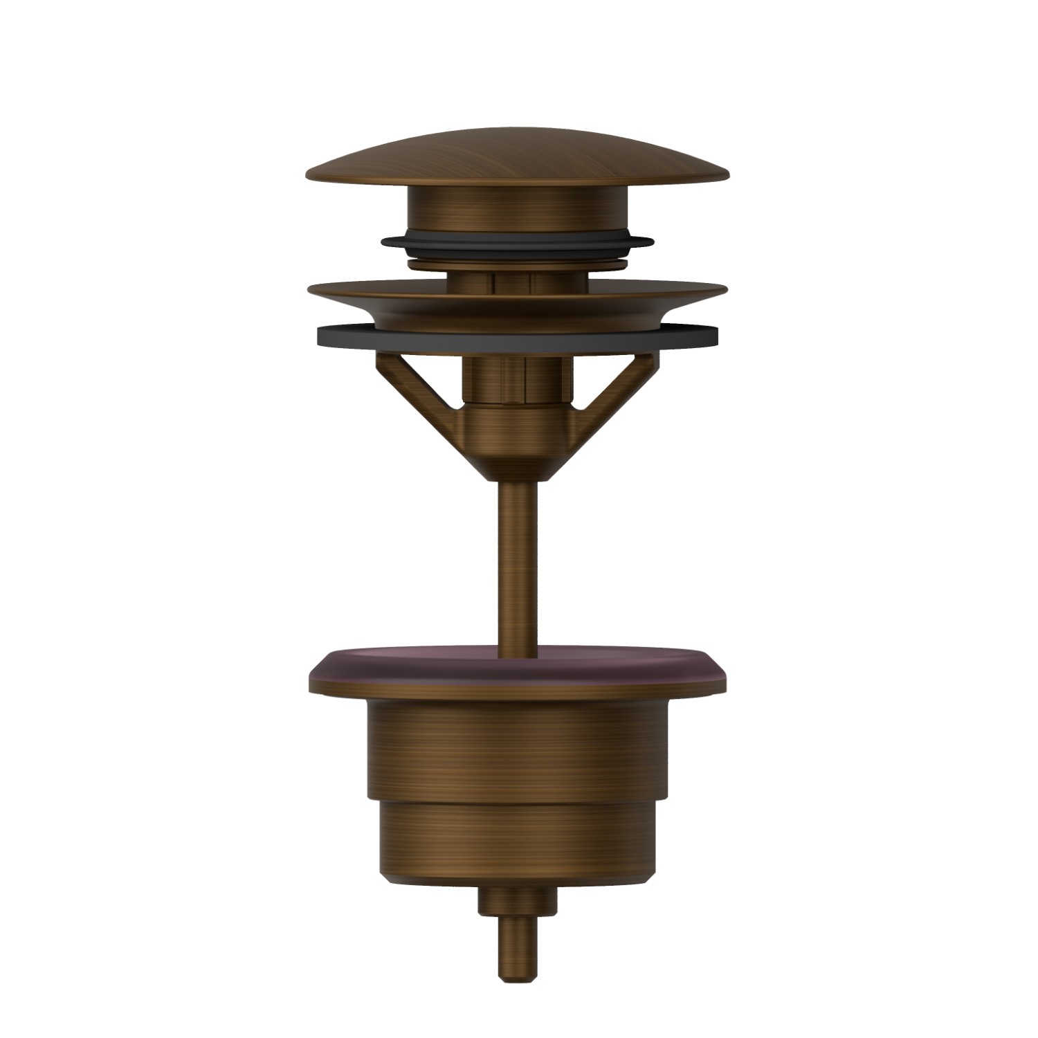 1”1/4 press-button and overflow drain - finish Groove Bronze