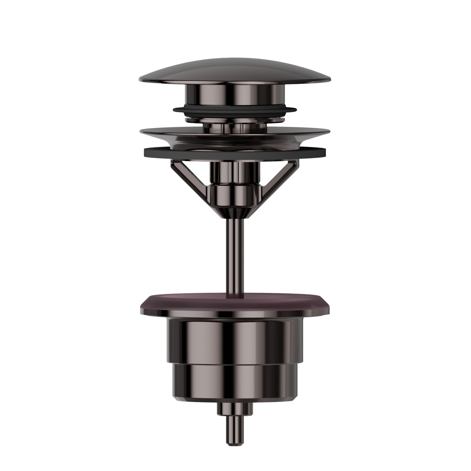 1”1/4 press-button and overflow drain - finish PVD Gun Metal