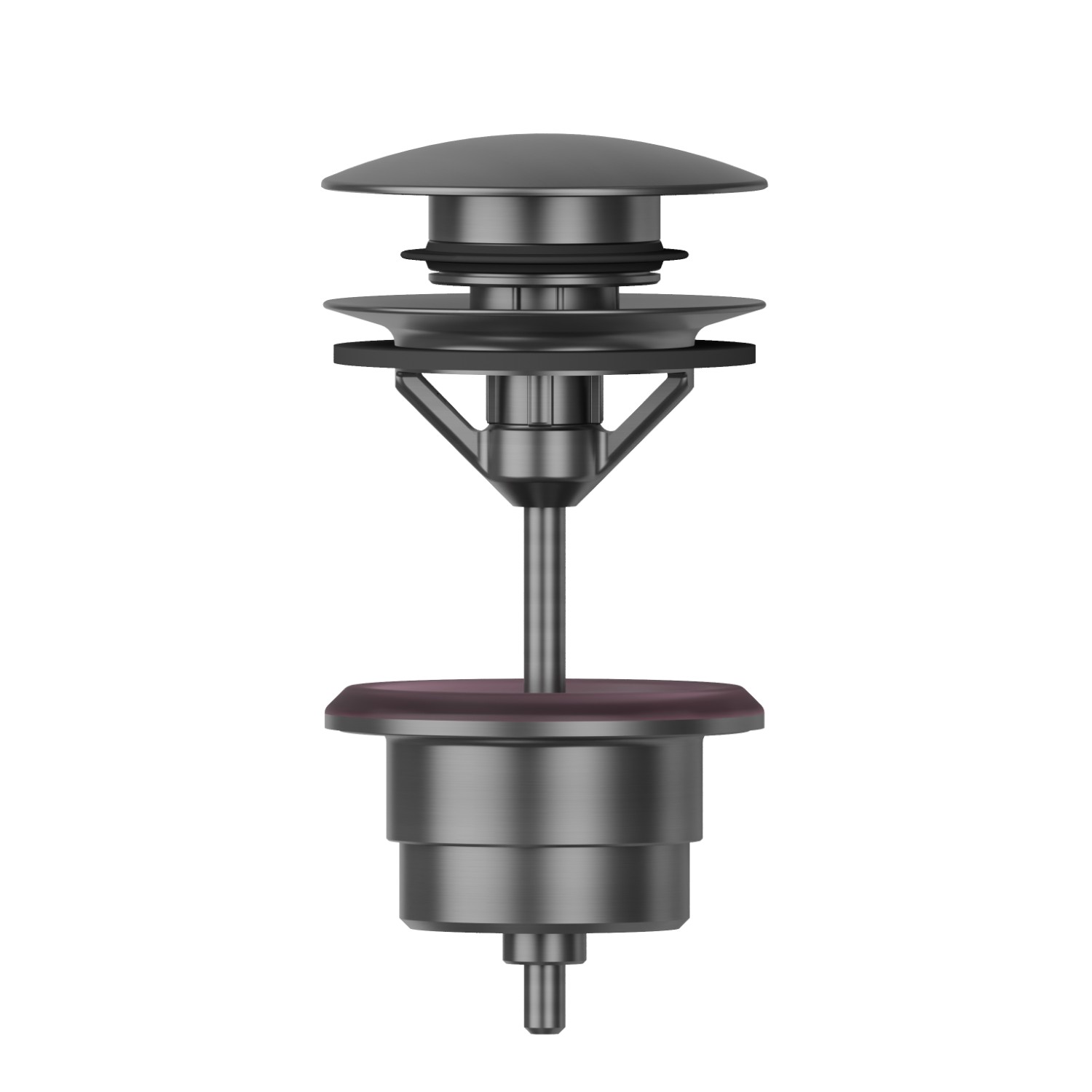 1”1/4 press-button and overflow drain - finish PVD Brushed Gun Metal