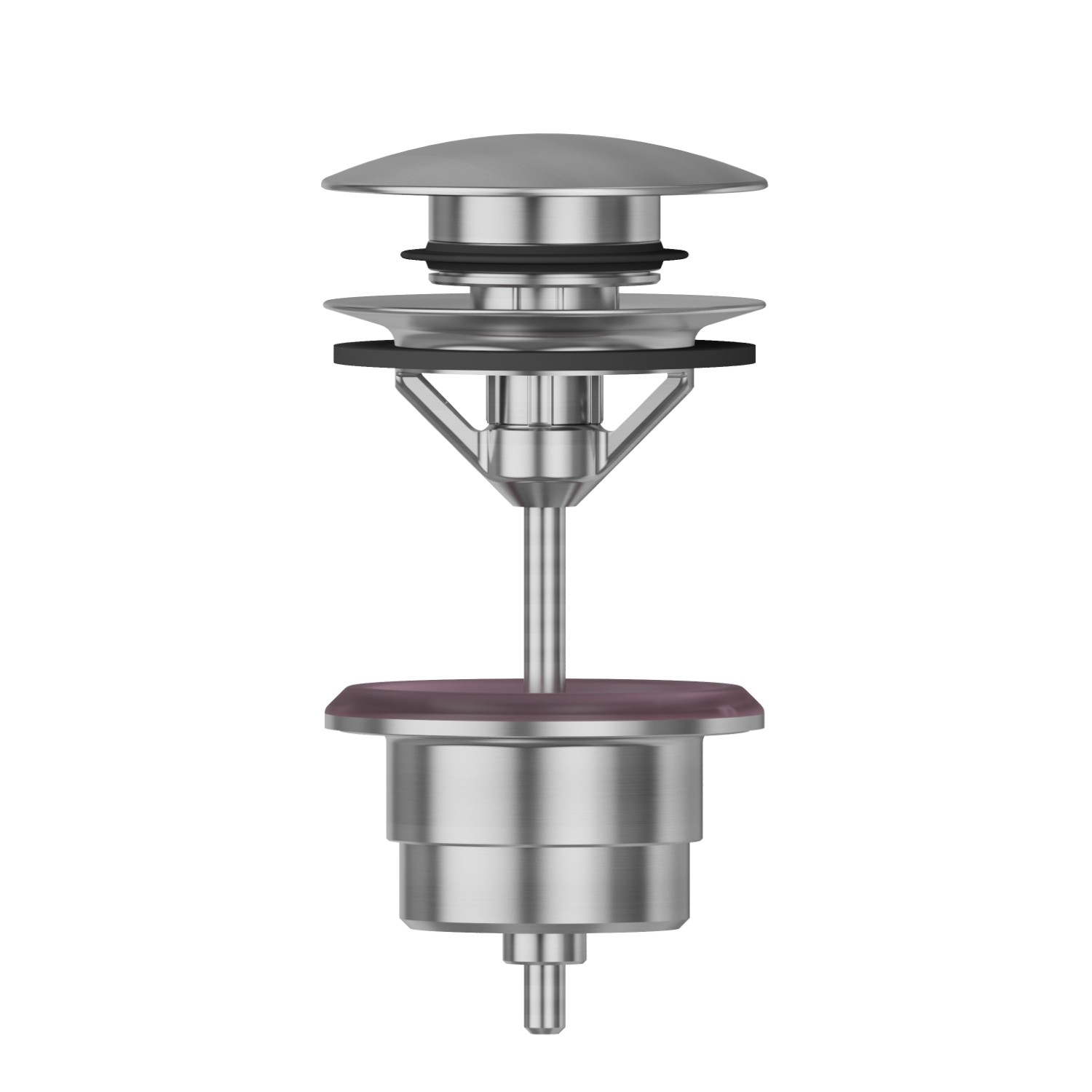 1”1/4 press-button and overflow drain - finish PVD Brushed steel