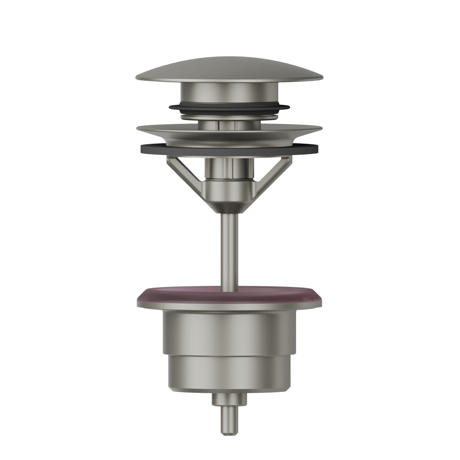 1”1/4 press-button and overflow drain - finish Titanium Satin
