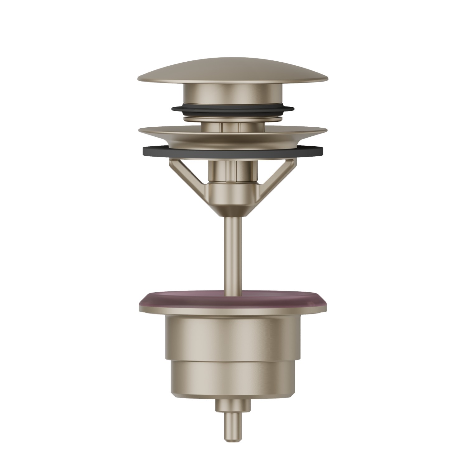 1”1/4 press-button and overflow drain - finish Gold Satin