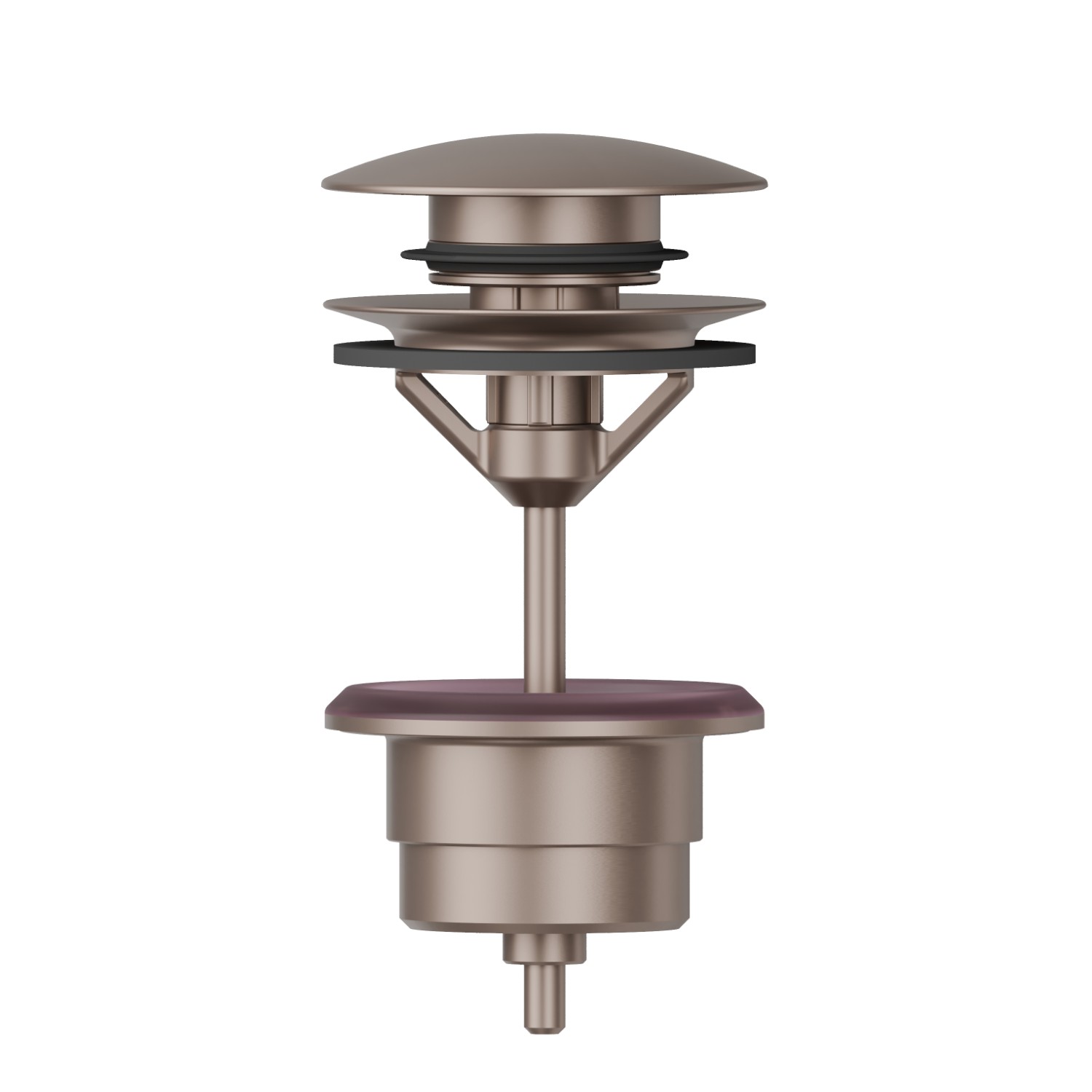 1”1/4 press-button and overflow drain - finish Copper Glossy