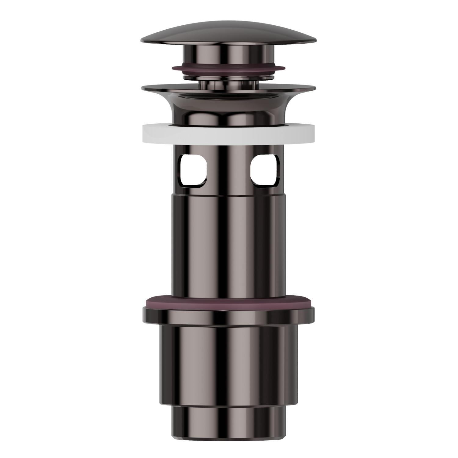 1”1/4 press-button and overflow drain - finish PVD Gun Metal