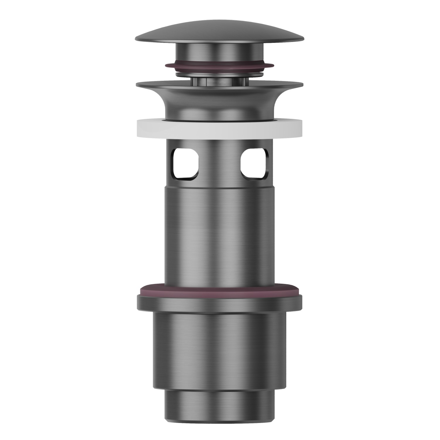 Piletta da 1”1/4 con scarico a pulsante e troppopieno - finitura PVD Brushed Gun Metal