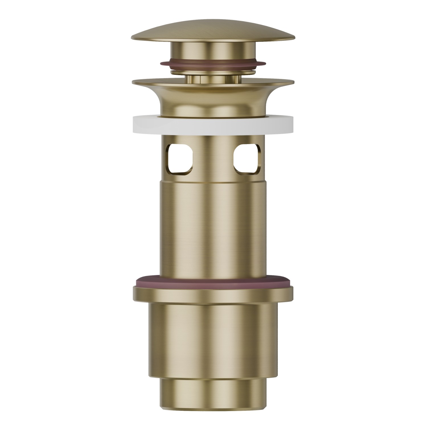 1”1/4 Druckknopfablauf und Überlauf - oberfläche PVD  Pale Gold gebürstet