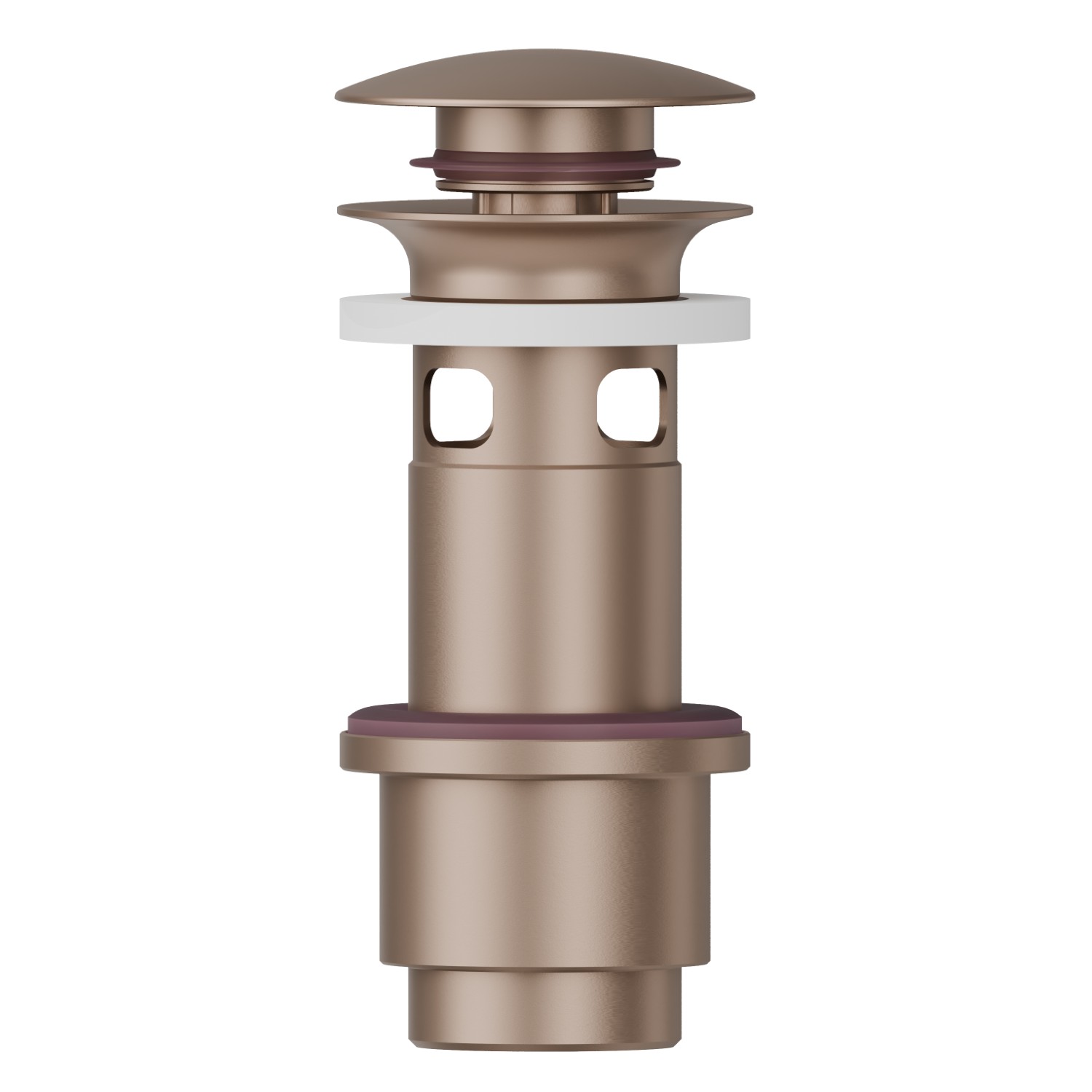 Piletta da 1”1/4 con scarico a pulsante e troppopieno - finitura Copper Satin
