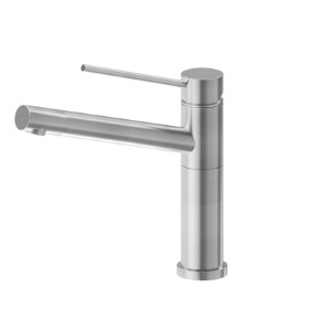 Single-lever sink mixer with swivel spout and adjustable outlet - finish Stainless Steel