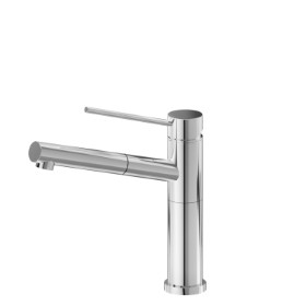 Single-lever sink mixer with swivel spout and pull-out hand shower - finish Chrome